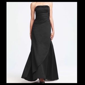 Plus Size Black Satin Formal Dress